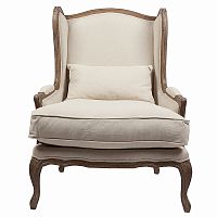 кресло мягкое с ушами lorraine chair with burlap бежевое в Архангельске
