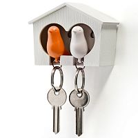 держатель+брелок для ключей двойной sparrow белый-оранж в Архангельске