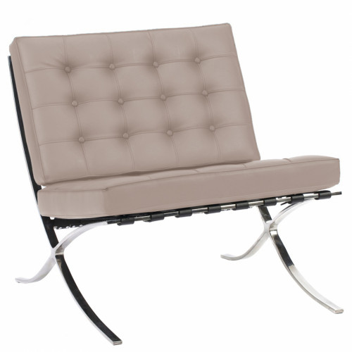 кресло barcelona chair кожа серое в Архангельске