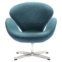 кресло swan chair сине-зеленое в Архангельске
