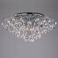потолочная люстра eurosvet crystal 10081/12 хром/прозрачный хрусталь strotskis в Архангельске