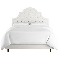 кровать двуспальная 180х200 белая с каретной стяжкой harvey tufted white в Архангельске