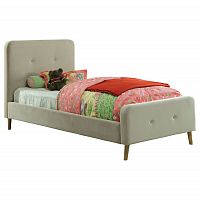 кровать button tufted flannelette beige 120х200 в Архангельске