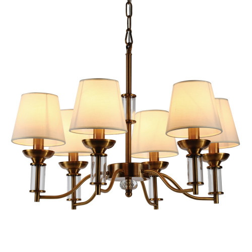 люстра walters 6 от delight collection прозрачная/бежевая/латунь в Архангельске