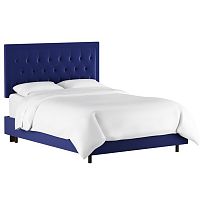 кровать двуспальная 180х200 синяя с каретной стяжкой alix blue в Архангельске