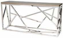 консоль geometric 180x50x90 хром, коричневая столешница в Архангельске