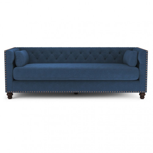 диван chesterfield florence трехместный прямой синий в Архангельске