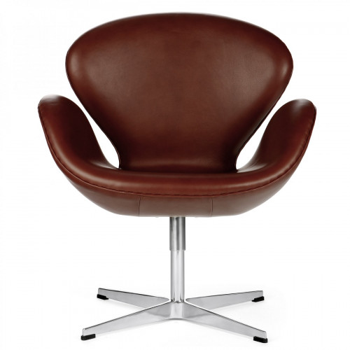 кресло swan chair кожа коричневое в Архангельске