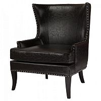 кресло мягкое с ушами черное gramercy club chair в Архангельске