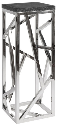 консоль geometric высокая 40x40x110 металл, черная столешница в Архангельске