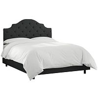 кровать двуспальная 180х200 черная с каретной стяжкой henley tufted black в Архангельске