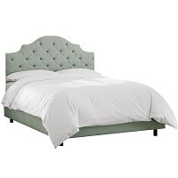 кровать двуспальная 160х200 светло-голубая с каретной стяжкой henley tufted swedish blue в Архангельске