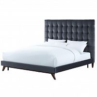 кровать двуспальная 160х200 серая из велюра eden в Архангельске