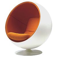 кресло eero ball chair бело-оранжевое в Архангельске