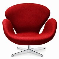 кресло swan chair темно-красное в Архангельске