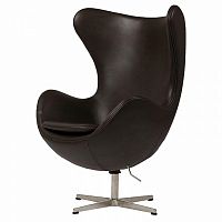 кресло egg chair кожа темно-коричневое в Архангельске