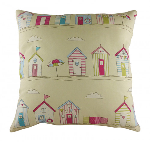 подушка с принтом beach huts pink в Архангельске