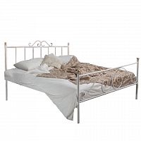 кованая двуспальная кровать 160х200 с двумя спинками белая оливия в Архангельске