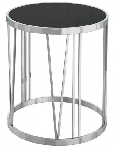 стол журнальный silver drum хром, черный в Архангельске