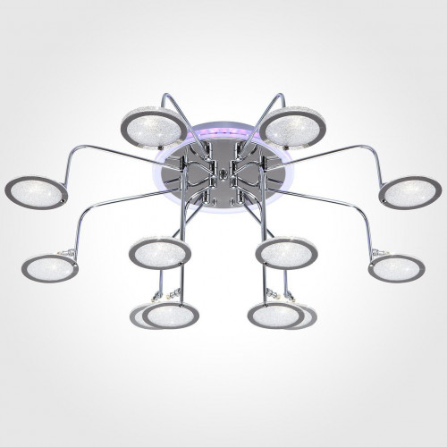 потолочная люстра eurosvet spider 80109/12 хром/синий+фиолетовый в Архангельске