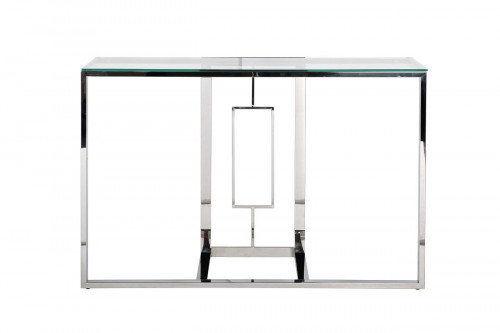 консоль серебряная с прозрачным стеклом 120x40x78 см в Архангельске