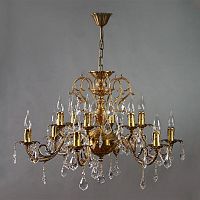 подвесная люстра ambiente alicante 8888/6+6 ab leaf crystal бронза в Архангельске