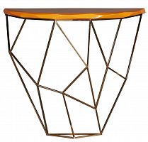 консоль geometric 100x38x90 золото, коричневая столешница в Архангельске