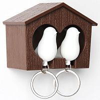 держатель+брелок для ключей двойной sparrow коричневый-белый в Архангельске