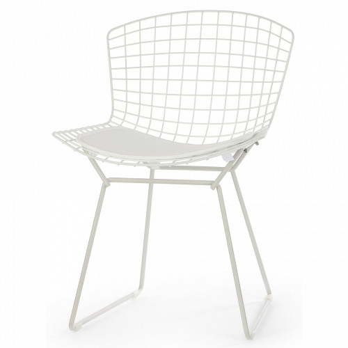стул bertoia side кожаный standart белый в Архангельске