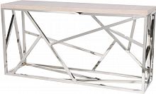 консоль geometric 180x50x90 хром, светло-коричневая столешица в Архангельске