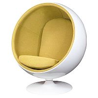 кресло eero ball chair бело-горчичное в Архангельске