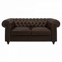 диван chester classic двухместный прямой темно-коричневый в Архангельске