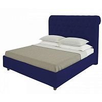 кровать двуспальная 160х200 синяя из велюра sweet dreams в Архангельске