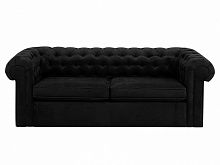 диван chesterfield прямой черный в Архангельске