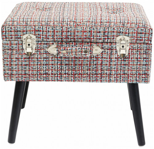 kare design пуф suitcase, коллекция "чемодан" 50*45*35, полиэстер, лен, полиуретан, сосна, красный в Архангельске