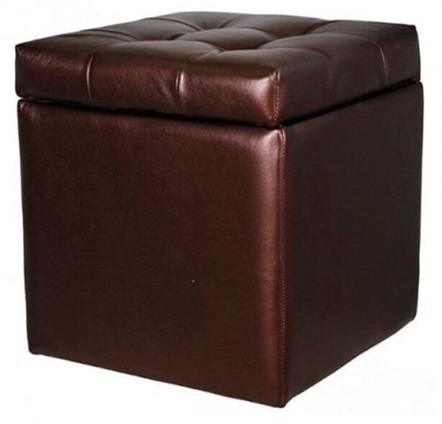 пуф шарм-дизайн квадро с ящиком экокожа коричневый в Архангельске