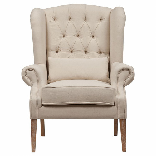 кресло wing back armchair белый лен в Архангельске