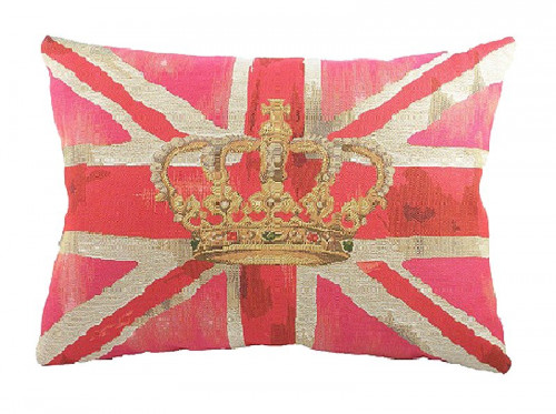 большая подушка с британским флагом crown pink в Архангельске