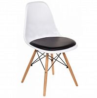 стул деревянный pc-011 белый / черный (eames style) в Архангельске