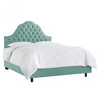 кровать двуспальная 160х200 голубая с каретной стяжкой alina tufted seafoam в Архангельске