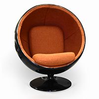 кресло ball chair черно-коричневое в Архангельске