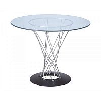 стол noguchi cyclone glass диаметр 80 см хром, прозрачный в Архангельске