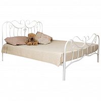 кованая двуспальная кровать 160х200 белая brena в Архангельске