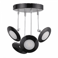 потолочная светодиодная люстра odeon light uliss 3811/28cl черная в Архангельске
