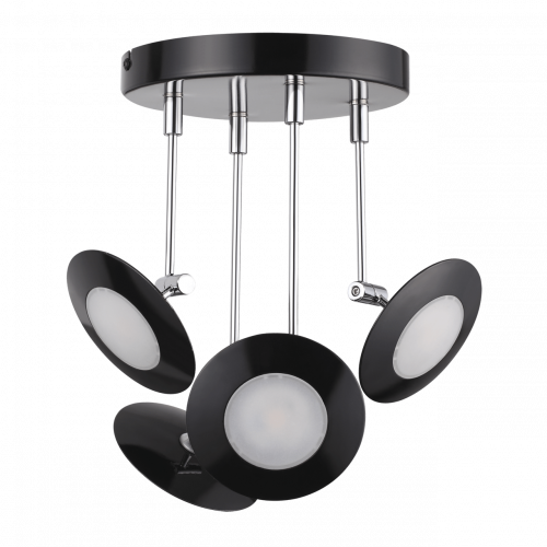 потолочная светодиодная люстра odeon light uliss 3811/28cl черная в Архангельске