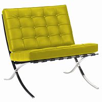 кресло barcelona chair экокожа лимонное в Архангельске
