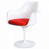 стул eero saarinen style tulip armchair красная подушка в Архангельске