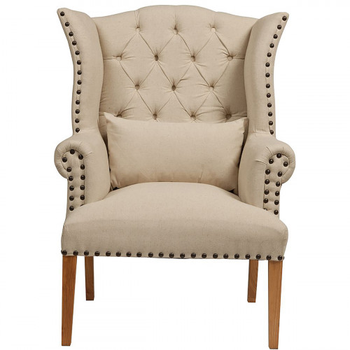 кресло quinn tufted armchair бежевое в Архангельске