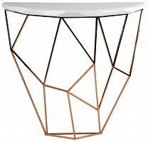 консоль geometric 100x38x90 золото, белая столешница в Архангельске