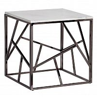 стол журнальный black chrome cube 55*55*56 см хром, белый в Архангельске